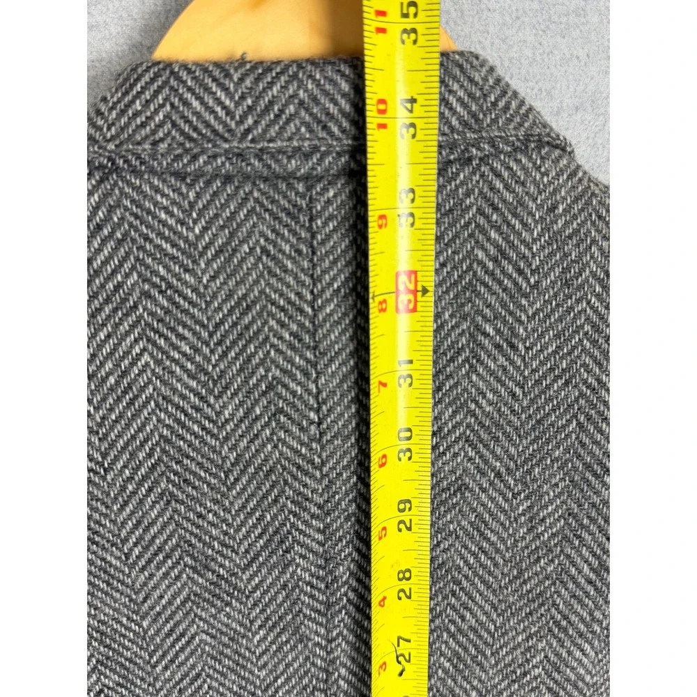 Vintage Bespoke‎ Mens Grey Herringbone Wool Blend Blazer Sport Coat Size 50 USA